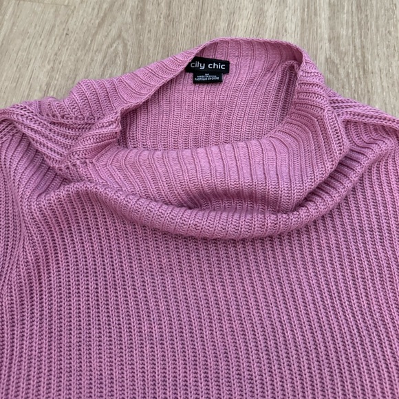 City Chic Size M 18 Angel Sleeve Cowl Neck Sweater in Maeve/Pink/Musk - Picture 4 of 13